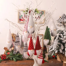 Load image into Gallery viewer, Cozy Christmas Gnome Trio – Plush Ornaments