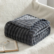 Load image into Gallery viewer, Textured Plush Fleece Throw Blanket
