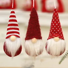 Load image into Gallery viewer, Cozy Christmas Gnome Trio – Plush Ornaments