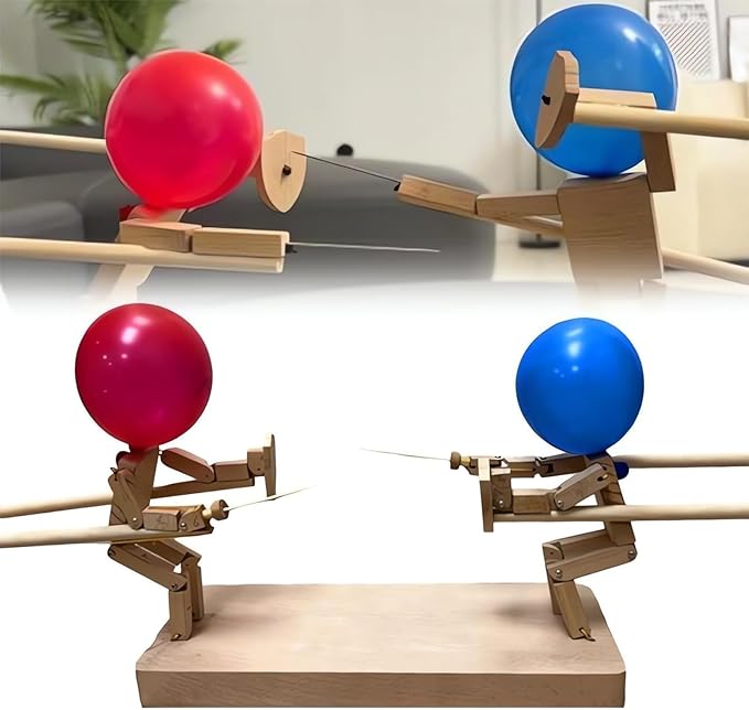 BalloonBrawlers™️ – Handmade Wooden Fighter Puppets