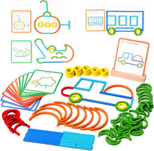 Load image into Gallery viewer, Build&amp;Beyond™️- Montessori Sticks &amp; Rings Set
